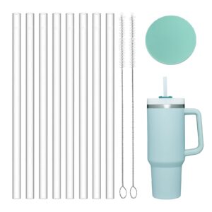 greant 8 pcs silicone straws compatible with stanley 40oz tumbler, soft straws compatible with stanley cup straw, 12 inch straws compatible with stanley straw, come with 2 brush (silicone, 12 inch)