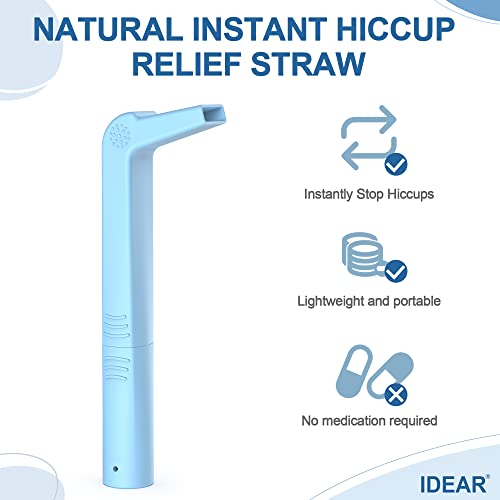 Natural Hiccup Straw, 1 Pack IDEAR Straw to Instantly Stop Hiccups, Especially for Adult, Effective and Easy to Use