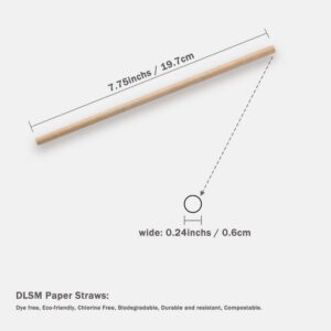 DLSM 200/100/400-Pack Extra Durable Biodegradable Paper Straws Premium Eco-Friendly with American Flag for Smoothies, Restaurants and Party Decorations, 7.75"