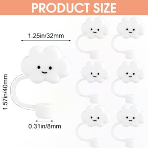 HINZIC 6Pcs Silicone Straw Cover Cap Reusable Cloud Cartoon Pattern Drinking Straw Cap Plugs Tip Cute Set Straws Plug for 8mm(0.31 Inch) Cup Straw Travel Home Outdoor