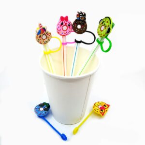 Silicone Straw Plug, 6Pcs Silicone Straw Lid, Reusable Drinking Straw Tips, Splash Proof Straw Protector Caps, Straw Covers for 7-8 mm Straws (Mixed Pattern)