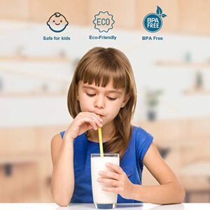 14 Pcs Reusable Silicone Straws 5.5" Mini Small Short Pipe Kids Straw for Baby Toddlers/Children Take & Toss/Tumbler, Chewy, Safe Smoothies Drinking Straw with 2 Cleaning Brushes