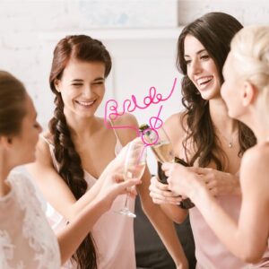 Large Bride Straw Bachelorette Party Decorations 11PCS Plastic Smoothie Straws Diamond Ring Straws Bride to Be Gift for Bridal Shower Wedding Engagement Supplies Pink