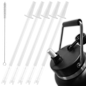 jmoe usa straw adapter kit for rtic jugs | 5-pack of reusable bpa free straws | includes cleaning brush | food-grade plastic | compatible with jug lid | easy to clean (half gallon)