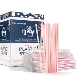 [500] Cocktail Plastic Straws Stirrers, Individually Wrapped (Paper Wrapped), These are 5.75" BPA Free Disposable Colored Cocktail/Coffee Stir Sticks