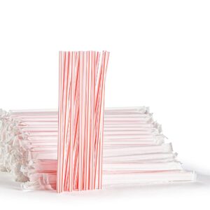 [500] Cocktail Plastic Straws Stirrers, Individually Wrapped (Paper Wrapped), These are 5.75" BPA Free Disposable Colored Cocktail/Coffee Stir Sticks