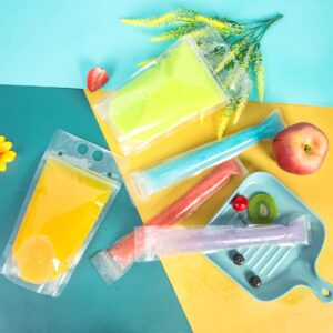 150 Pcs Drink Pouches and Popsicle Bags with Straws, 100 Pcs Smoothie Ice Pop Bags, 50 Pcs Hand-Held Reusable Drink Pouches for Adults 50 Pcs Straws Funnel for Cool Summer Party, Cold Hot Drinks