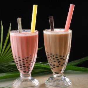 200 Pack Milkshake Plastic Straws, Multi Colors Jumbo Smoothie Straws, Lndividual package, for Bubble Tea and Milkshake.