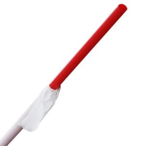 karat c9125 (red) 10.25" giant straws (8mm diameter), paper-wrapped, solid red (case of 1200)