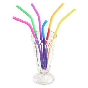 Norpro Silicone Color Changing Straws with 2 Cleaning Brushes, Set of 6