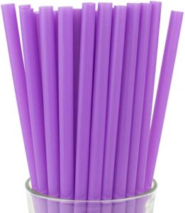 made in usa pack of 250 jumbo purple (10" x 0.28") individually wrapped plastic smoothie drinking straws (non-toxic, bpa-free)