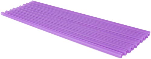 Made in USA Pack of 250 Jumbo Purple (10" X 0.28") Individually Wrapped Plastic Smoothie Drinking Straws (Non-toxic, BPA-free)