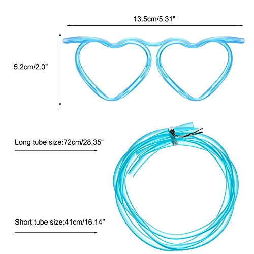 8PCS Silly Straw Glasses, Reusable Fun Loop Drinking Straw Eye Glasses, Novelty Eyeglasses Straw for Party Annual Meeting Parties Birthday (4 Colors Heart)