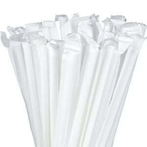 concession essentials plastic straws wrapped 1000 pack - 10.25 inch jumbo drinking straw, foodservice disposable straws, bulk set.two boxes of 500 count total 1000 wrapped straws