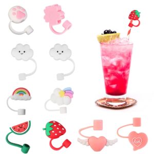 10pcs straw tips cover straw covers cap for reusable straws cloud shape straw protector for 6-8 mm cute straws plugs (not include straw)
