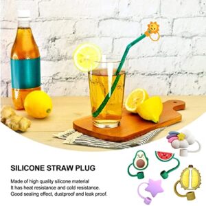 9-Packs Straw Tips Cover Silicone Straw Plugs, Food Grade Silicone Straw Tip Reusable Drinking Straw Covers Plugs Anti-dust Airtight Seal Splash Proof