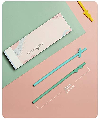 Kids Reusable Silicone Drinking Straws - Colorful Fun Animal Styled - Eco Friendly - Food Grade Silicone - Safe Non-Toxic - FREE Cleaning Brush