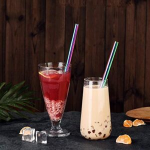 [Pointed Design] ALINK Stainless Steel Metal Boba Straws, 1/2" Wide Colored Reusable Smoothie Straws for Bubble Tea/Tapioca Pearl, 2 Straws + 2 Cleaning Brush + 1 Case