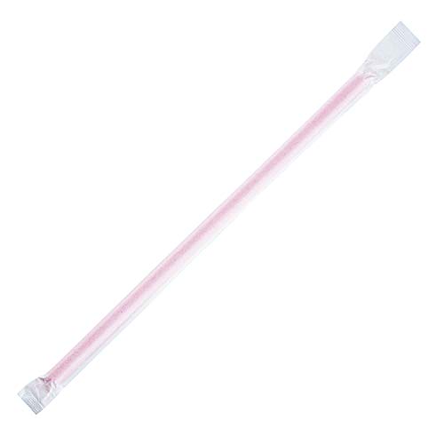 Karat 9'' Giant Straws (8mm) Paper Wrapped - Red - 2,500 ct