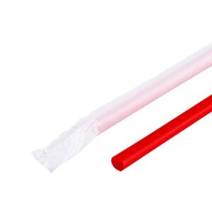 Karat 9'' Giant Straws (8mm) Paper Wrapped - Red - 2,500 ct