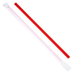 Karat 9'' Giant Straws (8mm) Paper Wrapped - Red - 2,500 ct