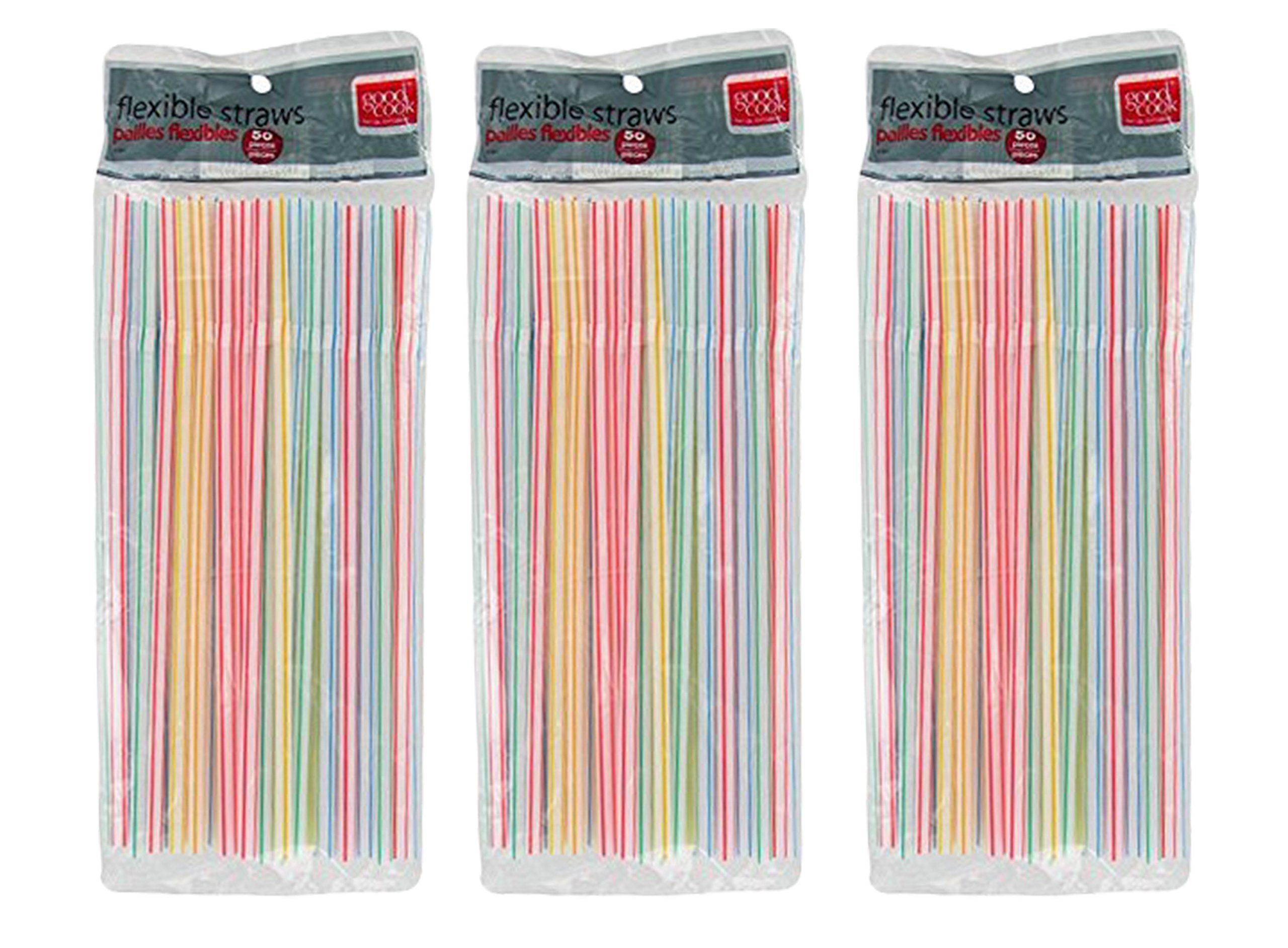 Good Cook Flexible Drinking Straws, 50 Count (Pack of 3)