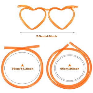 8 Pcs Drinking Straw Eyeglasses Plastic Silly Straw Eyeglasses DIY Drinking Straw Glasses in Cute Heart Fun Loop Straws Crazy Eyeglasses for Adults Kids Annual Meeting Parties Birthday (4 Colors)