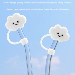 Abaodam 2Pcs Straw Tips Cover Straw Covers Cap for Reusable Straws Cloud Shape Straw Protector