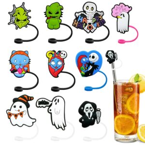 10pcs straw tips cover fun and quirky straw covers cap for reusable straws unique and interesting shape straw protector 2d style 23