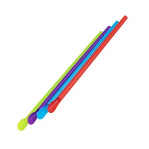 kolorae scoop straws - bpa free plastic, colorful scoop straws act as a spoon and straw, great for any occasion! (1 pack of 75) - available in a pack of 75 or 450! (75)