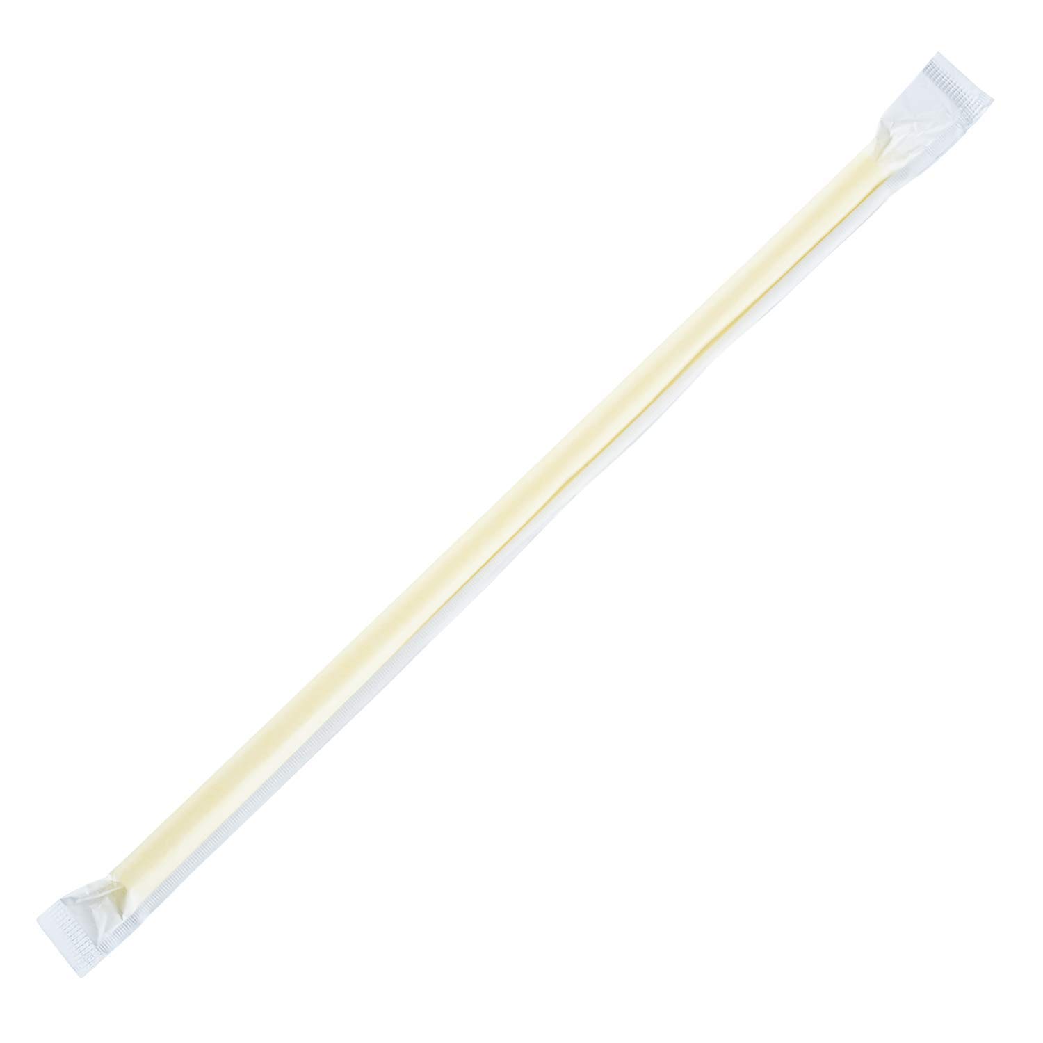 Karat 9'' Giant Straws (8mm) Paper Wrapped - Yellow - 2,500 ct