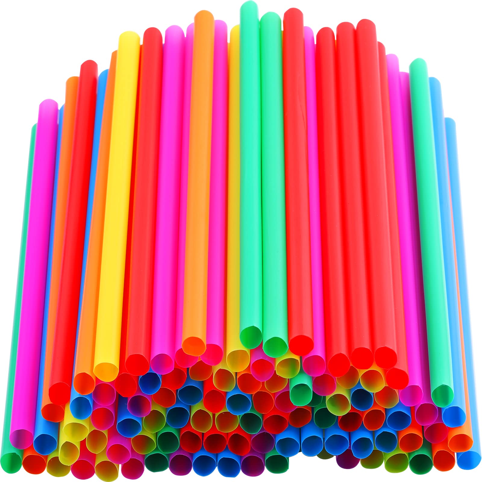 200Pcs Jumbo Straws,Assorted Colors Smoothie Straws Disposable,Wide-mouthed Boba Straw, Large Bubble Tea Straw Extra Long,Plastic Wide Straws for Milkshakes,Beer,Frozen Drinks,Party Supplies