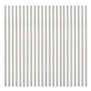 reusable metal straw 50pcs in bulk.265mm reusable stainless steel straight straws.nicecatele drinking straws wholesale for 30 oz & 20 oz tumblers yeti water bottle(10.5" - silver, 50pcs - straight)