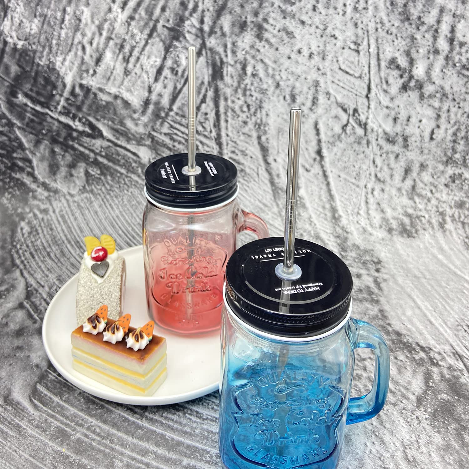 Reusable Metal Straw 50Pcs In Bulk.265mm Reusable Stainless Steel Straight Straws.NiceCaTeLe Drinking Straws Wholesale for 30 oz & 20 oz Tumblers Yeti Water Bottle(10.5" - Silver, 50pcs - Straight)