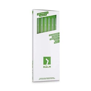Halm Glass Straws - 6x 11 inch Long Straight Drinking Straws for Bottles + Plastic Free Cleaning Brush - Dishwasher Safe - Sustainable, Water Bottles