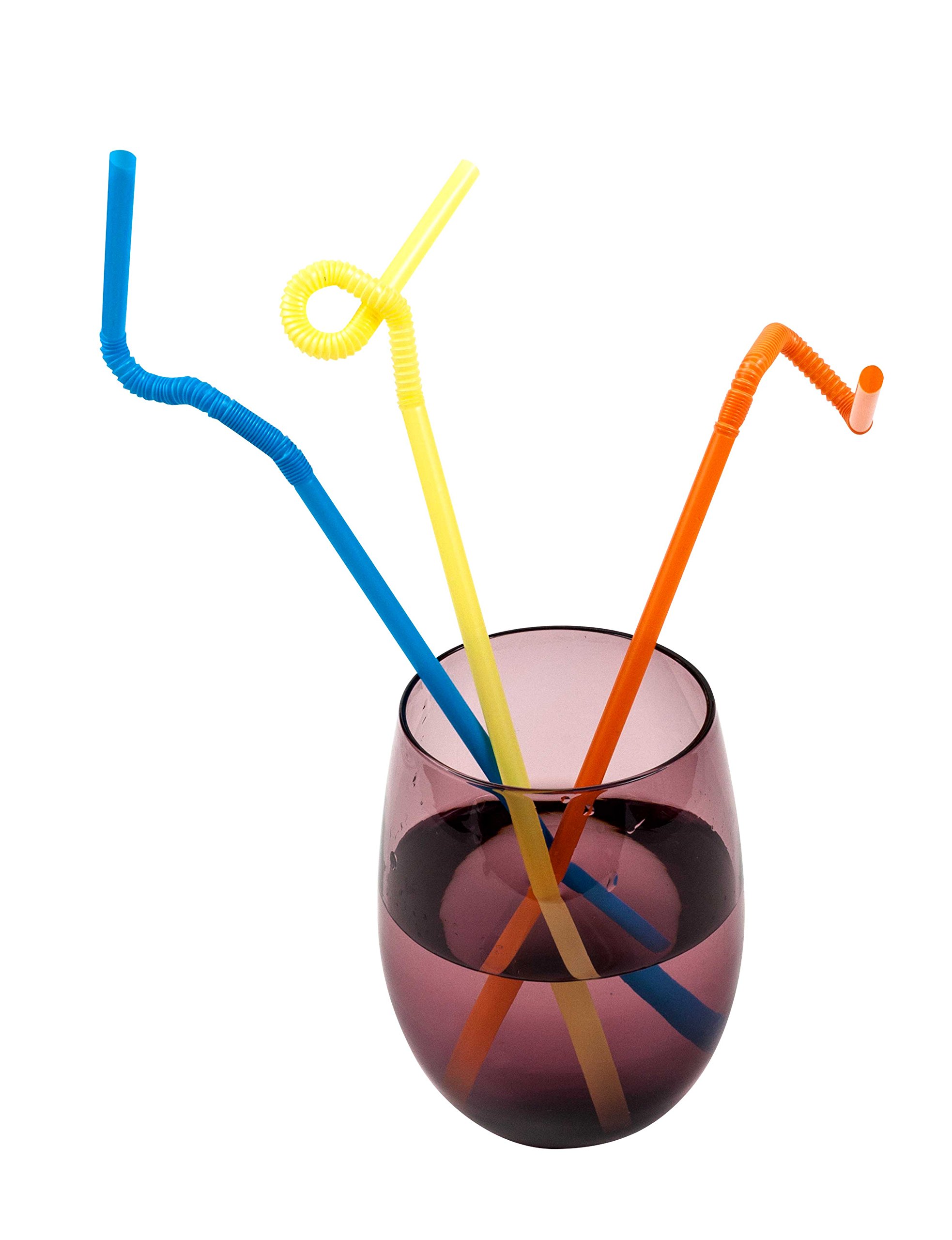 LaMi 75 Super Flex Straws, Plastic Assorted Colors