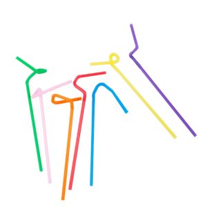 LaMi 75 Super Flex Straws, Plastic Assorted Colors