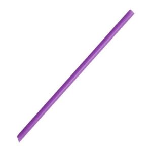 karat c9072 7.75" giant straws (8mm diamater), poly-wrapped, diagonal cut, solid purple (case of 5000)