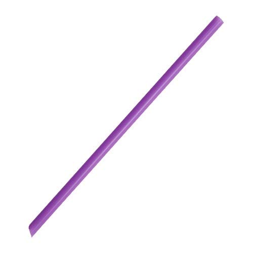 Karat C9072 7.75" Giant Straws (8mm Diamater), Poly-Wrapped, Diagonal Cut, Solid Purple (Case of 5000)