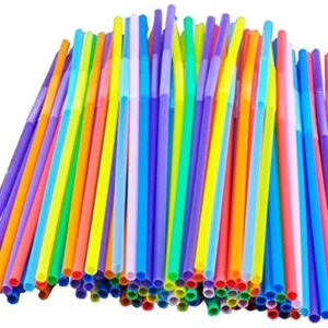 ACOMOO100 colorful super long flexible party drink disposable straws