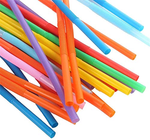 ACOMOO100 colorful super long flexible party drink disposable straws