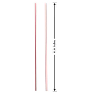 Plastic Drinking Red & White Straws - Extra Long Striped, Individually Wrapped Straw 10 inches long, BPA Free, Restaurant Grade,200 Pack Disposable Straws