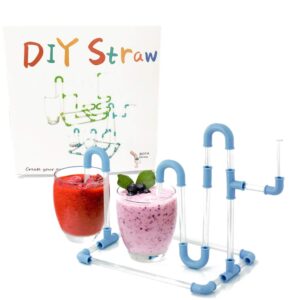 fun diy crazy straws, diy build straws creative straws kit for building straws christmas gifts (30pcs)