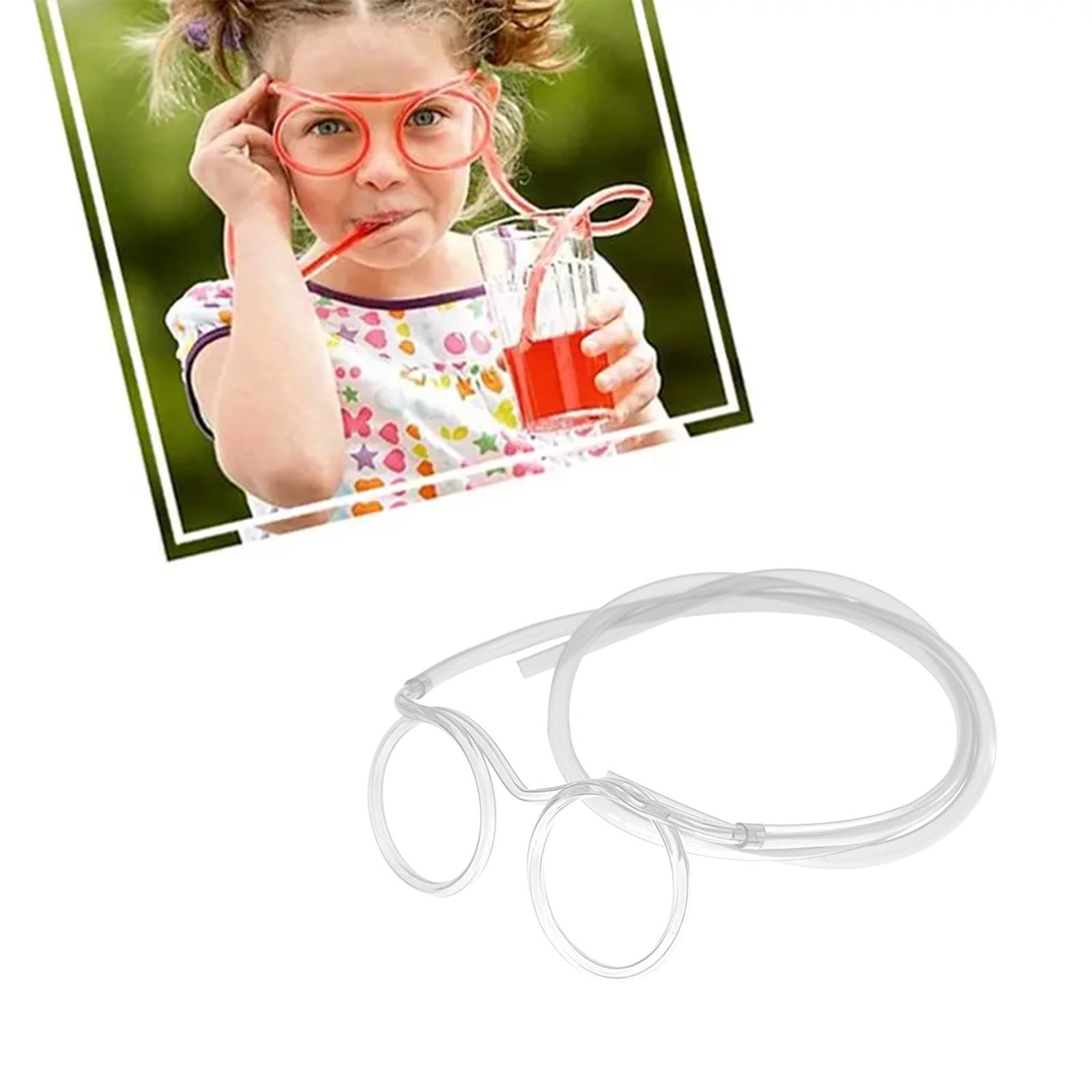 Funny straw Glasses Flexible Drinking Straw Novelty Eyeglass Frame Bar Accessories for Birthdays, Bridal Showers, Party Supplies, Favors, Game Ideas（crystal）