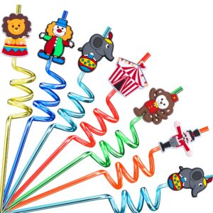 carnival circus party favors carnival straws 24pcs circus carnival party decorations supplies carnival circus plastic straws carnival goodie bags stuffers for carnival birthday party supplies