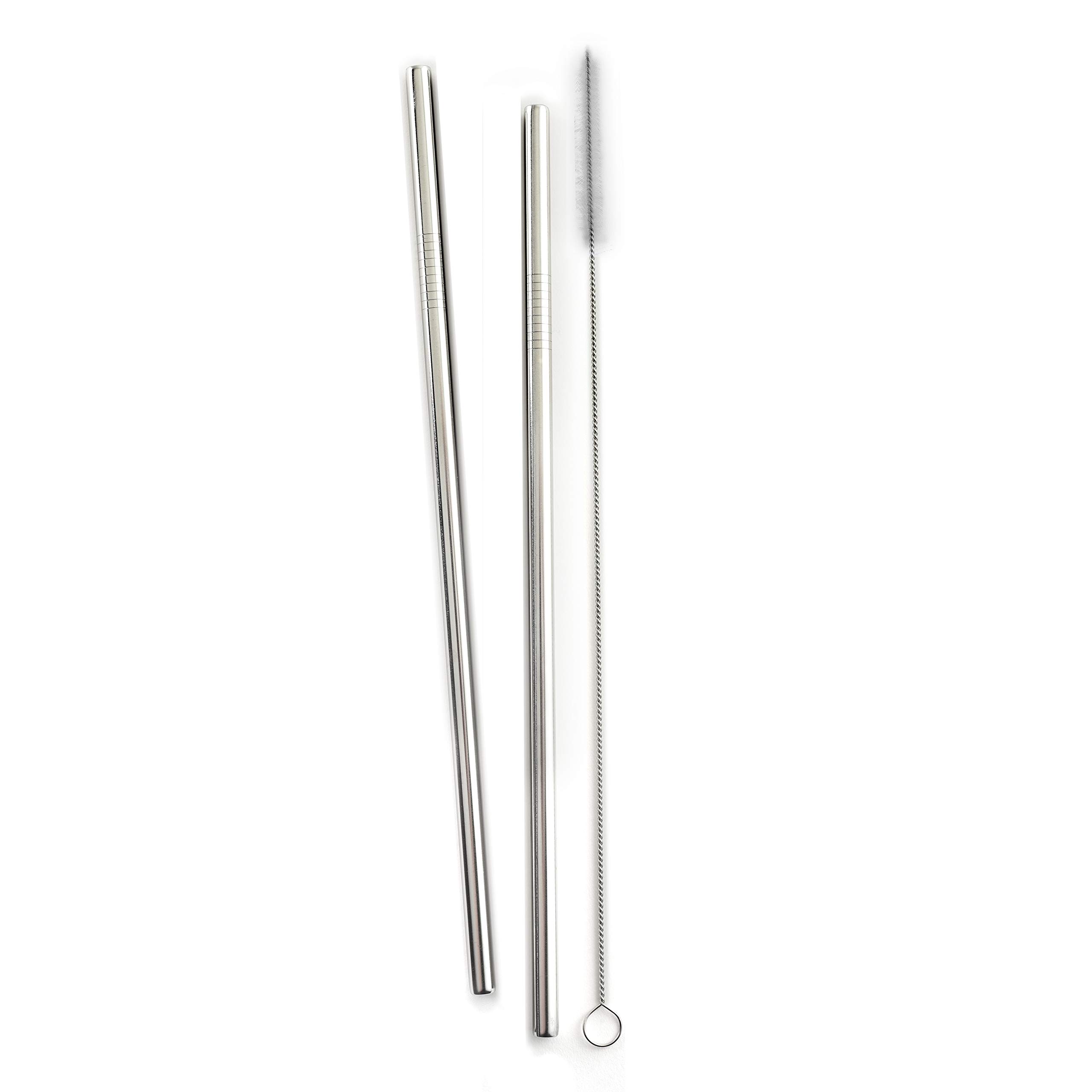 Norpro Stainless Steel 11-Inch Drinking Straws with Cleaning Brush