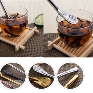 Hihelp 4 PCS Stainless Steel Straws Yerba Mate Bombilla Drinking Straws Free Cleaning Brush Include, Colorful, 6 Piece Set