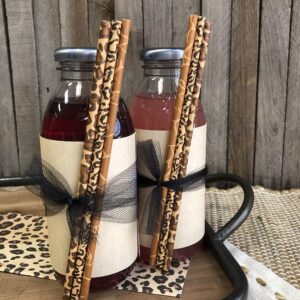 Outside the Box Papers Safari Theme Animal Print Paper Drinking Straws 7.75 Inches 75 Pack Black, Brown, Tan