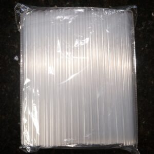 100 3/8" Wide Smoothie and Bubble Tea Fat Straws - Sparkling Clear (3/8" Wide XL)