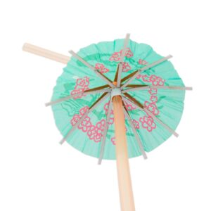 150 Pack Tropical Umbrella Straws for Cocktail, Drinks, Hawaiian Luau Beach Summer Party Supplies